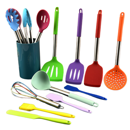 14-Piece Color Silicone Kitchenware Set