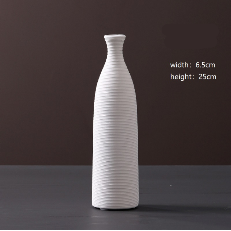 Modern Minimalist White Ceramic Vase