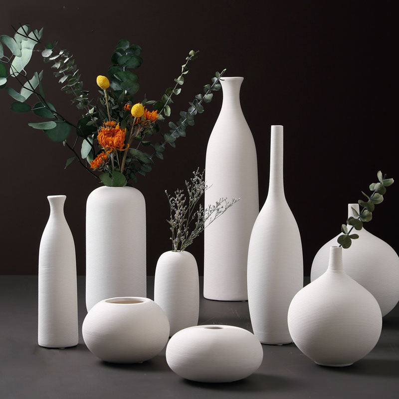 Modern Minimalist White Ceramic Vase