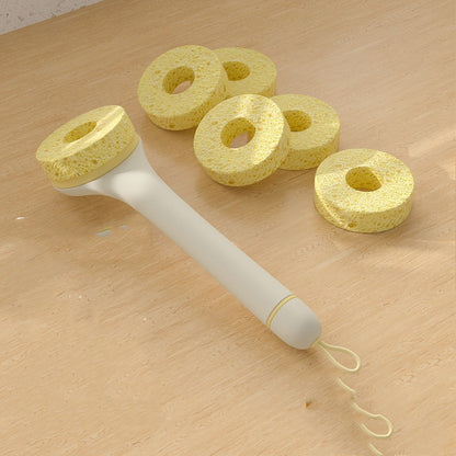 Wood Pulp Sponge Cleaning Brush with Knife