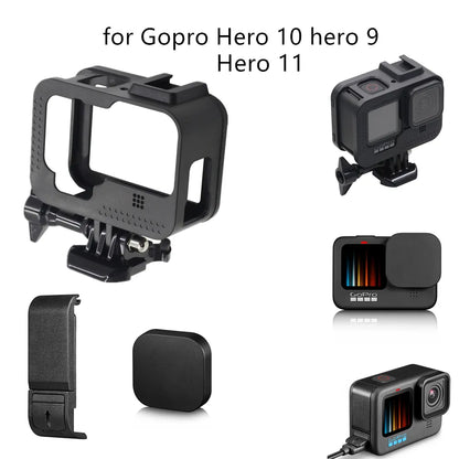 Black Frame Case Lens Protective Cap For GoPro Hero 10 9